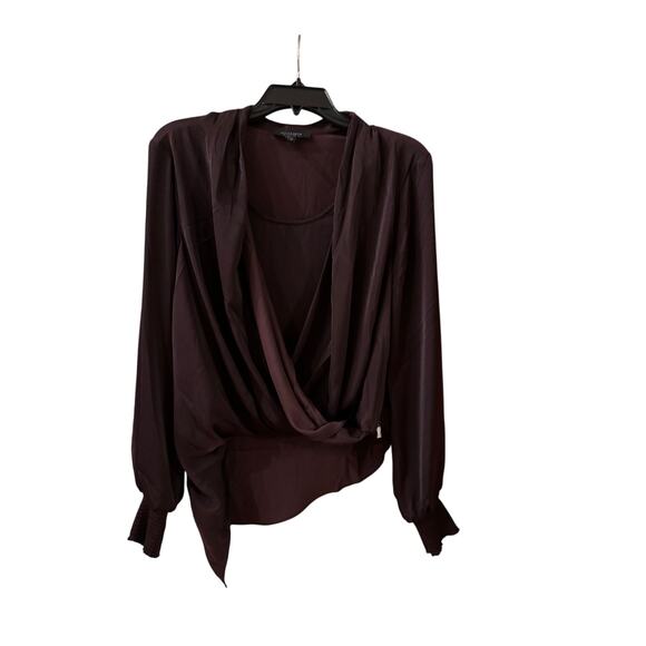 ALL SAINTS Abi Long Sleeve Draped Wrap Over Top (new - Picture 7 of 8